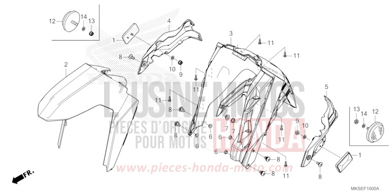 AILE AVANT de Africa Twin DCT GRAND PRIX RED (R380B) 2021